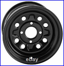 Kit 4 ITP Terra Claw Tires 27x9-14/27x11-14 on Quadboss Steely Black Wheels 550