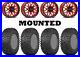 Kit 4 ITP Terra Claw Tires 27×9-14/27×11-14 on Raceline Krank Red Wheels HP1K