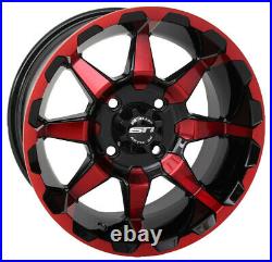 Kit 4 ITP Terra Claw Tires 27x9-14/27x11-14 on STI HD6 Red Wheels FXT