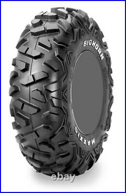 Kit 4 Maxxis Bighorn Radial Tires 26x10-15 on Sedona Sparx Black Wheels FXT