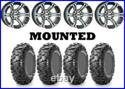 Kit 4 Maxxis Bighorn Radial Tires 28x10-14 on ITP SS212 Machined Wheels CAN