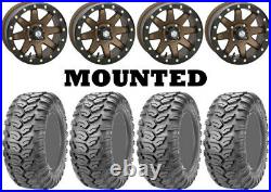 Kit 4 Maxxis Ceros MU07 Tires 26x9-14/26x11-14 on STI HD9 Beadlock Bronze 1KXP