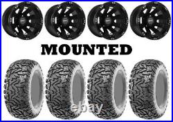 Kit 4 Maxxis Workzone Tires 25x8-12/25x10-12 on Sedona Spyder Black Wheels 550