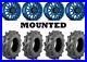 Kit 4 Moose Aggro Tires 29×9-14 on Black Rhino La Paz Blue Narrow Wheels CAN