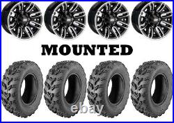Kit 4 Moose Splitter Tires 25x8-12/25x10-12 on Moose 112X Black Wheels VIK