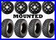 Kit 4 Moose Switchback Tires 24×8-12 on Quadboss Steely Black Wheels IRS