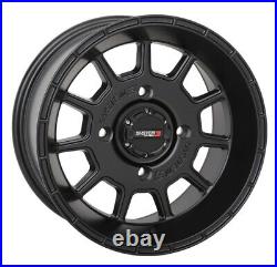 Kit 4 Moose Switchback Tires 26x10-14 on System 3 ST-5 Matte Black Wheels 550
