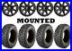 Kit 4 Moose Switchback Tires 27×10-14 on Frontline 308 Gloss Black Wheels CAN