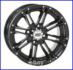 Kit 4 Moose Switchback Tires 27x9-14/27x10-14 on STI HD3 Gloss Black Wheels FXT