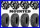 Kit 4 Quadboss QBT447 Tires 26×9-12/26×11-12 on Moose 393X Black Wheels POL