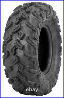 Kit 4 Quadboss QBT447 Tires 26x9-12 on Frontline 556 Black Wheels 1KXP