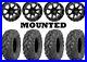 Kit 4 Quadboss QBT447 Tires 27×9-12 on Quadboss Grinder Matte Black Wheels 1KXP