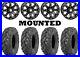 Kit 4 Quadboss QBT447 Tires 27×9-14 on STI HD9 Beadlock Matte Black Wheels HP1K
