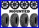 Kit 4 Quadboss QBT447 Tires 27×9-14 on System 3 ST-4 Blue Wheels 1KXP