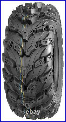 Kit 4 Quadboss QBT672 Tires 26x9-12/26x12-12 on ITP SS212 Matte Black Wheels IRS