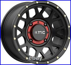 Kit 4 Quadboss QBT672 Tires 27x9-14/27x11-14 on KMC KS135 Grenade Black CAN