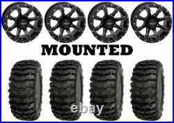 Kit 4 Sedona Buzz Saw Tires 26x9-12/26x11-12 on Quadboss Grinder Matte Black TER