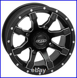 Kit 4 Sedona Mud Rebel Tires 26x10-12 on Quadboss Grinder Matte Black Wheels POL