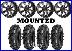 Kit 4 Sedona Mud Rebel Tires 26x9-12/26x12-12 on Raceline A77 Mamba Black IRS