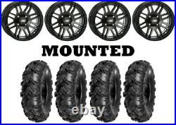 Kit 4 Sedona Mud Rebel Tires 27x10-14 on ITP SS316 Matte Black Black Ops 1KXP