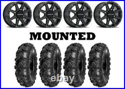 Kit 4 Sedona Mud Rebel Tires 27x10-14 on Raceline Hostage Matte Black Wheels VIK