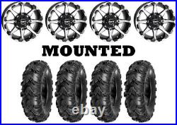 Kit 4 Sedona Mud Rebel Tires 27x10-14 on STI HD6 Machined Wheels CAN