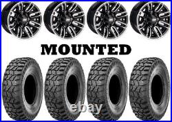 Kit 4 Sedona Ridge Saw Tires 25x8-12/25x10-12 on Moose 112X Black Wheels WCT