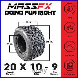 MASSFX 21x7-10 Front (2) & 20x11-9 Rear (2) Tires for ATV, UTV, & SxS (4-pk)