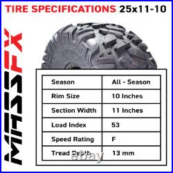 MASSFX 25x11-10 Rear Off-Road Tire ATV, UTV or SXS Tire