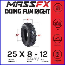 MASSFX 25x8-12 25x11-10 Front & Rear Tire Durable 6 Ply for ATV & UTV (4 Pack)