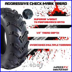 MASSFX 25x8-12 25x11-10 Front & Rear Tire Durable 6 Ply for ATV & UTV (4 Pack)