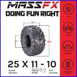 MASSFX 25x8-12 25x11-10 Front & Rear Tire Durable 6 Ply for ATV & UTV (4 Pack)