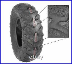 MASSFX Grinder 25x8-12 Front 25x10-12 Rear 4 Set ATV Tires Dual Compound 6-Ply