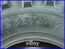 New MASSFX ATV UTV Tires (2) 25x10-12 and (2) 25x8-12 6 Ply Tire Set Front Rear