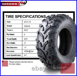 One WANDA ATV UTV Tires 26x11-14 26x11x14 6PR Lit Mud 26x11.00-14