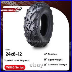 SET 2 PREMIUM WANDA ATV UTV TIRES 24x8-12 24x8x12 8PR MUD SLING