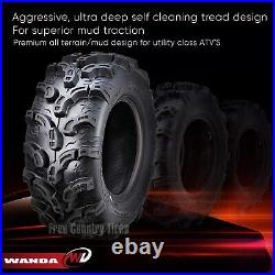 SET 2 WANDA ATV/UTV Tire 25x10-12 25x10x12 6PR Ultra Deep Tread Mud