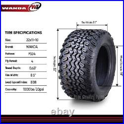 SET 2 WANDA UTV ATV TIRES 22x11-10 22x11x10 4PR HIGH LOAD