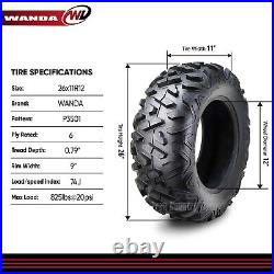 SET 2 WANDA UTV ATV TIRES RADIAL AT 26X11R12 8PR Radial Bighorn Style 26X11-12