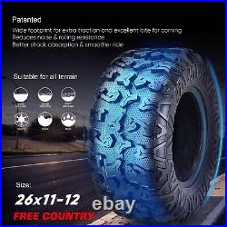 Set 2 FREE COUNTRY Premium ATV/UTV Tires 26x11-12 26x11x12 8PR withScuff Guard