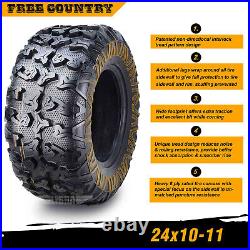 Set 2 Premium Free Country ATV/UTV Tires 24x10-11 24x10x11 8PR withScuff Guard
