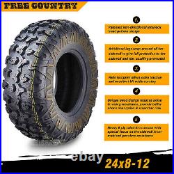 Set 2 Premium Free Country ATV/UTV Tires 24x8-12 24x8x12 8PR withScuff Guard