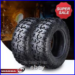 Set 2 Premium Wanda ATV UTV Tires 27x9R14 Radial 8PR Side Scuff Guard