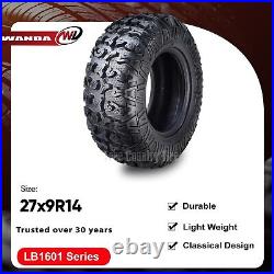 Set 2 Premium Wanda ATV UTV Tires 27x9R14 Radial 8PR Side Scuff Guard