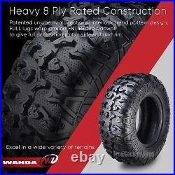 Set 2 Premium Wanda ATV UTV Tires 27x9R14 Radial 8PR Side Scuff Guard