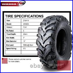 Set 2 WANDA UTV ATV Tires 27x9-14 27x9x14 8-Ply Solid Mud 20mm tread