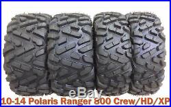 Set 4 ATV UTV Tires 26x9-12 & 26x11-12 for 10-14 Polaris Ranger 800 CrewithHD/XP