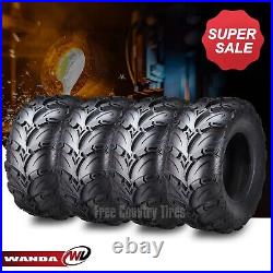 Set 4 Premium Wanda Atv Utv Tires 25x10-12 25x10x12 8pr Mud Sling