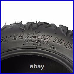 Set of 2 ATV UTV Tires 25x8-12 25x8x12 Front 25x10-12 25x10x12 Rear Tire 6PR