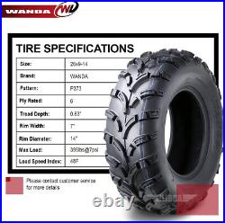 Set of 2 WANDA ATV UTV Tires 26x9-14 26x9x14 6PR Lit Mud 26x9.00-14